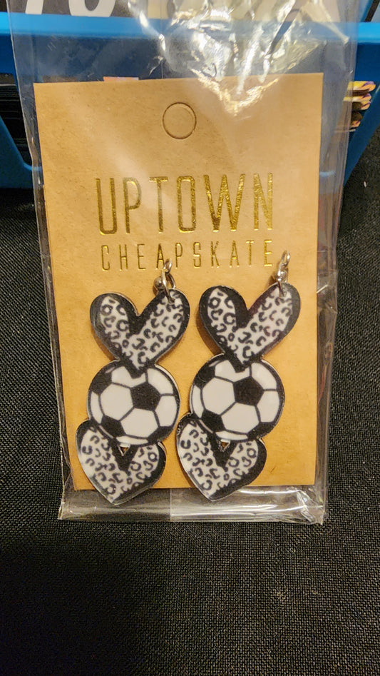 Heart Soccer Earring