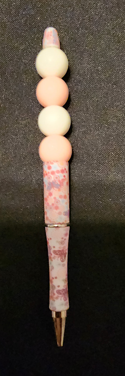 Pink floral print pen